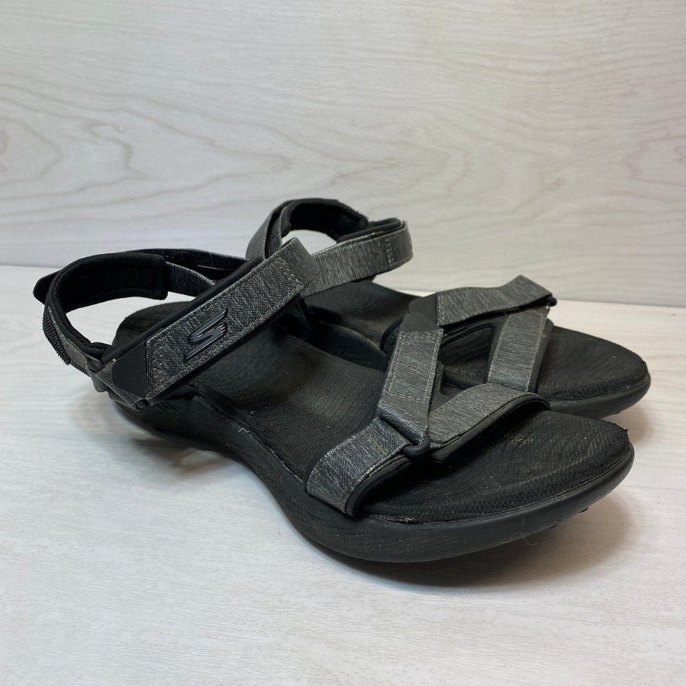 Skechers Womens 6 Go Golf 600 Sandals Strappy Black Grey Synthetic Sporty 17015